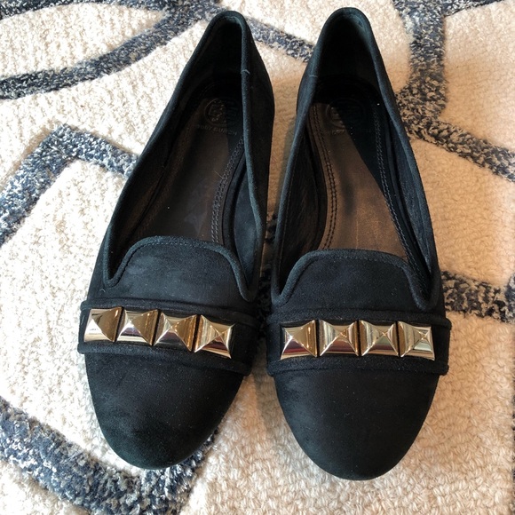 Tory Burch Shoes - Tory Burch Blac Asher Loafer Suede Flats